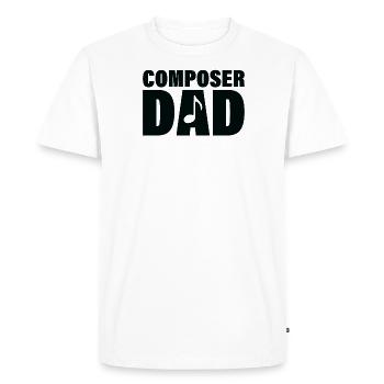 Job - Composer Father - Men's Premium Organic T-Shirt - white - Front - Nico (187cm)