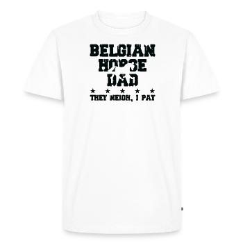 Horse father - Belgian horse - Men's Premium Organic T-Shirt - white - Front - Nico (187cm)