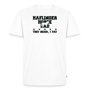 Pferdevater - Haflinger Pferd - Männer Premium Bio T-Shirt - Weiß - Vorne - Nico (187cm)