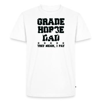 Père du cheval - Grade Horse - T-shirt Premium bio Homme - blanc - Devant - Nico (187cm)
