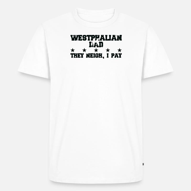 Pferdedad - Westfalianer - Männer Premium Bio T-Shirt - Weiß
