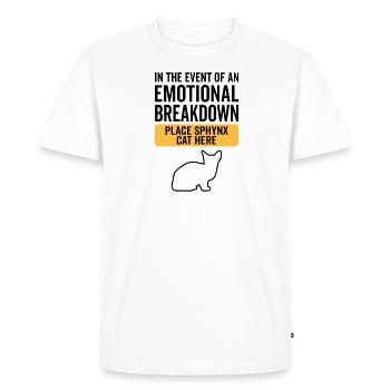Émotionnel - Sphynx Cat - T-shirt Premium bio Homme - blanc - Devant - Nico (187cm)