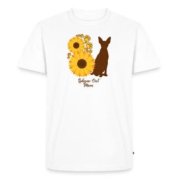 Mère tournesol - Chat Sphynx - T-shirt Premium bio Homme - blanc - Devant - Nico (187cm)