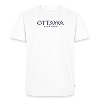 Coordonnées de la ville de Canada - Ottawa - T-shirt Premium bio Homme - blanc - Devant - Nico (187cm)