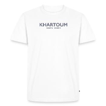 Coordonnées de la ville du Soudan - Khartoum - T-shirt Premium bio Homme - blanc - Devant - Nico (187cm)