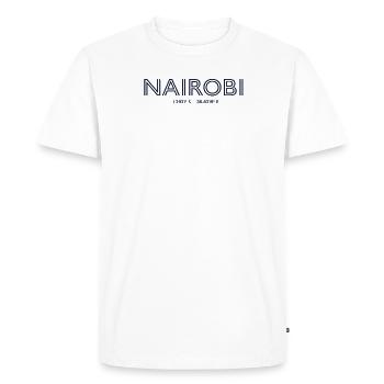 Kenya City Coordinates - Nairobi - Men's Premium Organic T-Shirt - white - Front - Nico (187cm)