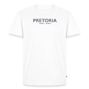 South Africa City coordinates - Pretoria - Men's Premium Organic T-Shirt - white - Front - Nico (187cm)