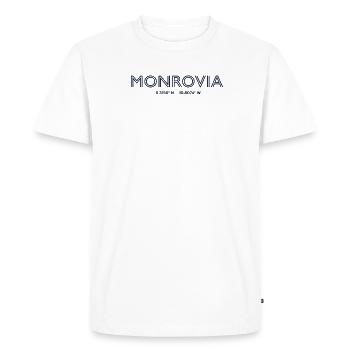 Coordonnées de la ville de Liberia - Monrovia - T-shirt Premium bio Homme - blanc - Devant - Nico (187cm)