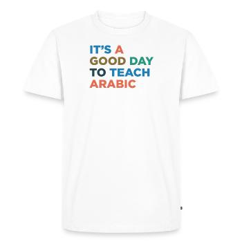 Teaching Arabic teachers - Men's Premium Organic T-Shirt - white - Front - Nico (187cm)