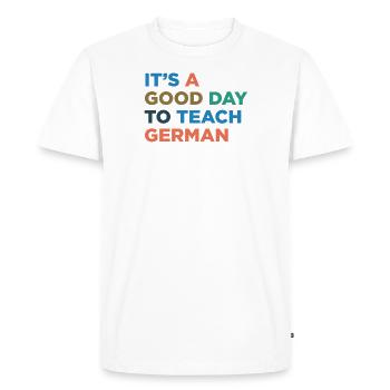 Enseigner aux professeurs d’allemand - T-shirt Premium bio Homme - blanc - Devant - Nico (187cm)