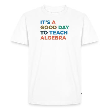 Enseigner les professeurs d’algèbre - T-shirt Premium bio Homme - blanc - Devant - Nico (187cm)
