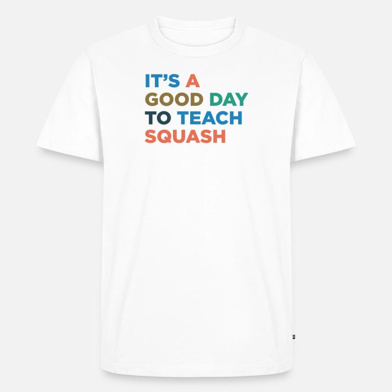 Squash -Trainer Beibringen - Männer Premium Bio T-Shirt - Weiß