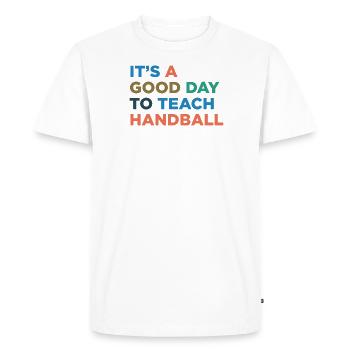 Enseigner aux entraîneurs de handball - T-shirt Premium bio Homme - blanc - Devant - Nico (187cm)