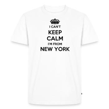 Je ne peux pas rester calme - New York - T-shirt Premium bio Homme - blanc - Devant - Nico (187cm)