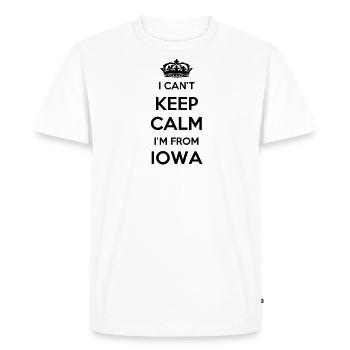 Je ne peux pas rester calme - Iowa - T-shirt Premium bio Homme - blanc - Devant - Nico (187cm)