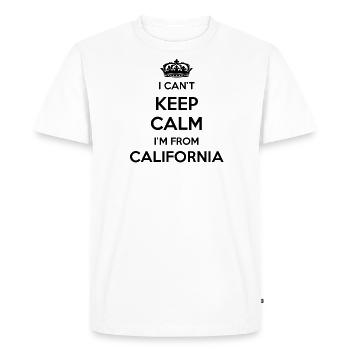 Je ne peux pas rester calme - Californie - T-shirt Premium bio Homme - blanc - Devant - Nico (187cm)
