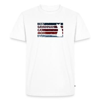 Meilleure mère de tous les temps - Savannah Cat - T-shirt Premium bio Homme - blanc - Devant - Nico (187cm)