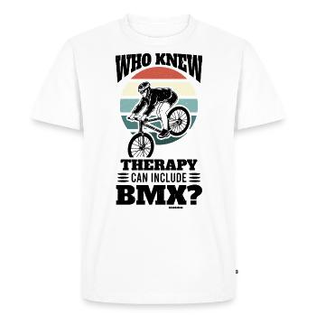 dicton amusant sur le BMX - T-shirt Premium bio Homme - blanc - Devant - Nico (187cm)
