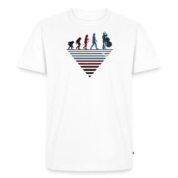 Human Evolution - Violoncelle Vintage - T-shirt Premium bio Homme - blanc - Devant - Nico (187cm)