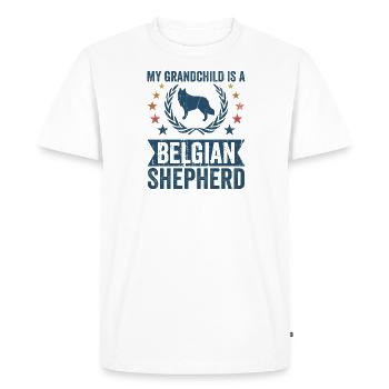 Mon petit-fils est un berger belge - T-shirt Premium bio Homme - blanc - Devant - Nico (187cm)