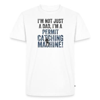 Daddy Catching – Fishing Permit - Men's Premium Organic T-Shirt - white - Front - Nico (187cm)