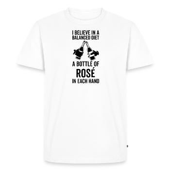 Balanced diet bottle rosé lovers - Men's Premium Organic T-Shirt - white - Front - Nico (187cm)