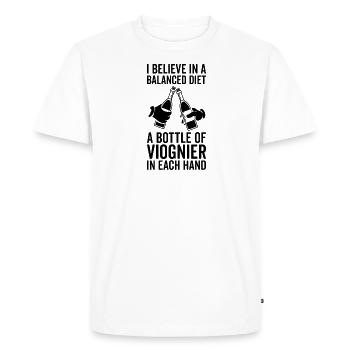 Balanced diet bottle Viognier lover - Men's Premium Organic T-Shirt - white - Front - Nico (187cm)