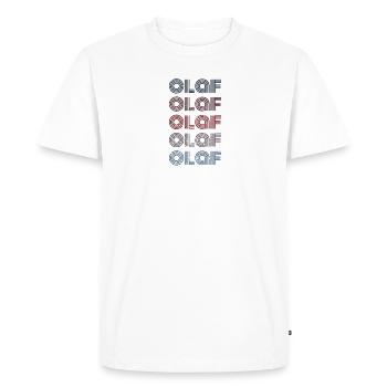 70s Retro Nom Vintage Personnalisé Olaf - T-shirt Premium bio Homme - blanc - Devant - Nico (187cm)