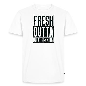 Fresh Outta Surgery - Colonoscopy - Men's Premium Organic T-Shirt - white - Front - Nico (187cm)