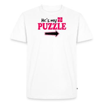 My Riddle Ma pièce manquante - Paire - T-shirt Premium bio Homme - blanc - Devant - Nico (187cm)
