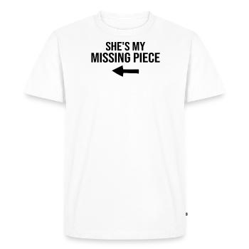 Ma pièce manquante Mon énigme - Paire - T-shirt Premium bio Homme - blanc - Devant - Nico (187cm)