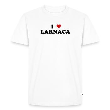 Heart Cyprus City - I Love Larnaca - Men's Premium Organic T-Shirt - white - Front - Nico (187cm)