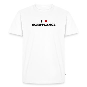 Cœur de la ville de Luxembourg - J’aime Schifflange - T-shirt Premium bio Homme - blanc - Devant - Nico (187cm)