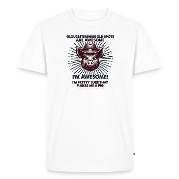 Cochon Papa Maman - Gloucestershire Old Place - T-shirt Premium bio Homme - blanc - Devant - Nico (187cm)