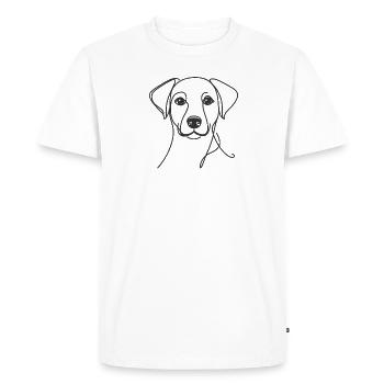 Line Art Papa Maman - Chien - T-shirt Premium bio Homme - blanc - Devant - Nico (187cm)