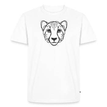 Line Art Dad Mom - Cheetah - Men's Premium Organic T-Shirt - white - Front - Nico (187cm)