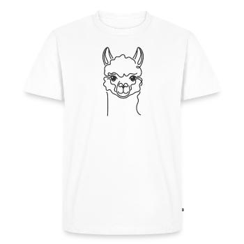Line Art Papa Mama - Alpaga - T-shirt Premium bio Homme - blanc - Devant - Nico (187cm)