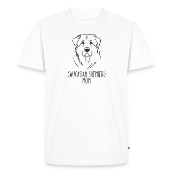 Line Art Mom - Chien de berger caucasien - T-shirt Premium bio Homme - blanc - Devant - Nico (187cm)