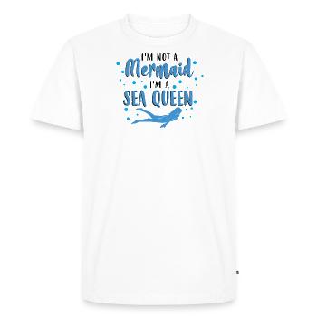 Pas de sirène, je suis une reine des mers - Océan - T-shirt Premium bio Homme - blanc - Devant - Nico (187cm)