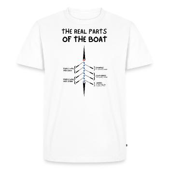 Les vraies parties du bateau, conception drôle d’aviron - T-shirt Premium bio Homme - blanc - Devant - Nico (187cm)