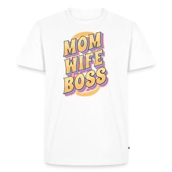 Maman femme chef humour chemise - T-shirt Premium bio Homme - blanc - Devant - Nico (187cm)