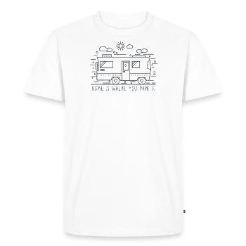 Home is where you park it - T-shirt Premium bio Homme - blanc - Devant - Nico (187cm)