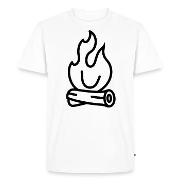 Feu de camp - T-shirt Premium bio Homme - blanc - Devant - Nico (187cm)