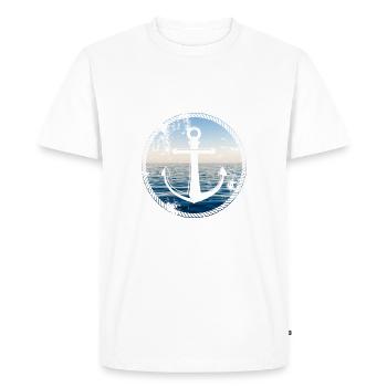 Anker Meer - Männer Premium Bio T-Shirt - Weiß - Vorne - Nico (187cm)