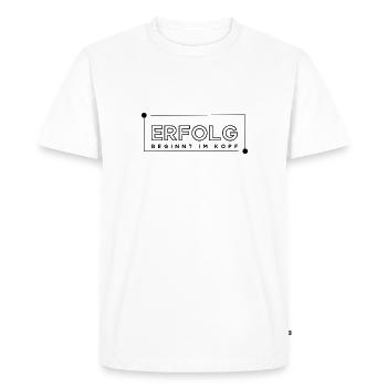 Le succès commence dans l’ - T-shirt Premium bio Homme - blanc - Devant - Nico (187cm)