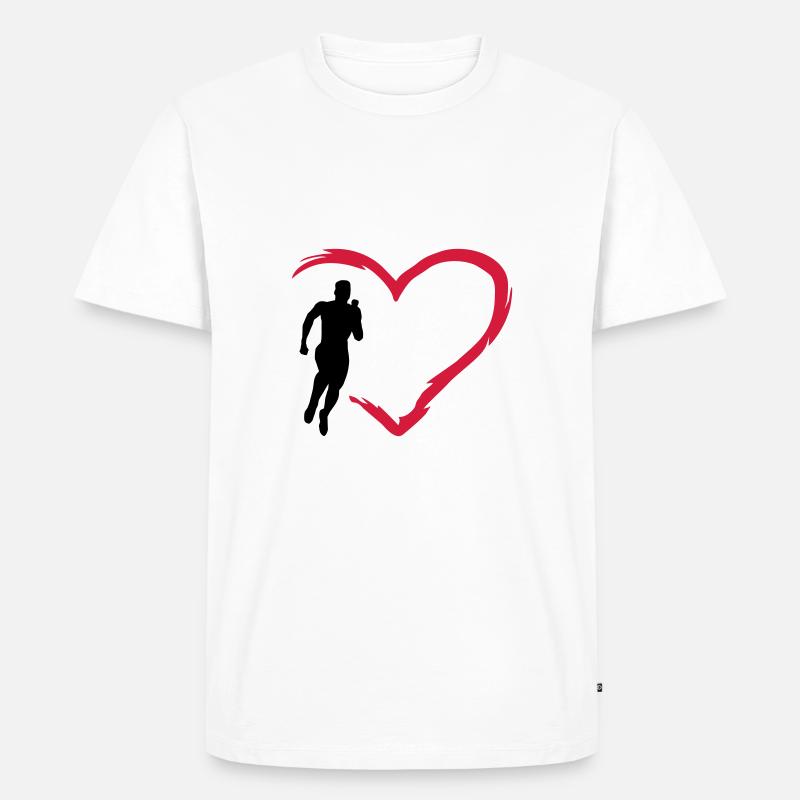 Runner and heart, run - Men's Premium Organic T-Shirt - white