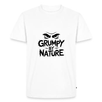Mürrisch und schlecht gelaunt zorniges Gesicht - T-shirt Premium bio Homme - blanc - Devant - Nico (187cm)