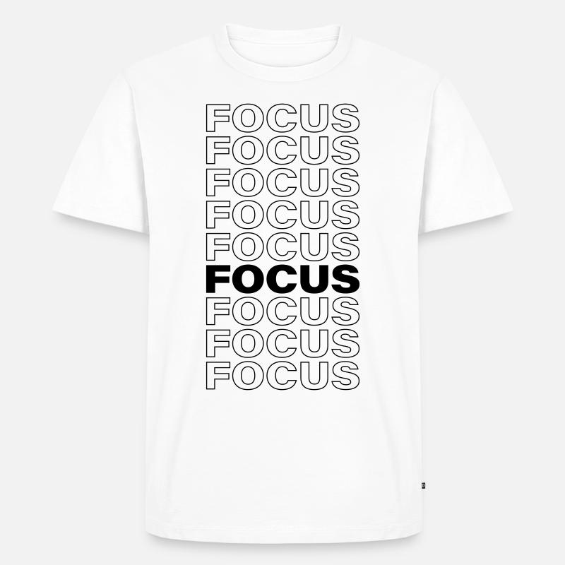 Focus - Männer Premium Bio T-Shirt - Weiß