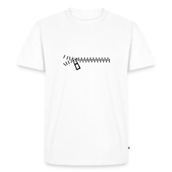 zipper horizontally - Men's Premium Organic T-Shirt - white - Front - Nico (187cm)