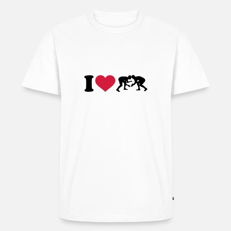 Ringen - Männer Premium Bio T-Shirt - Weiß